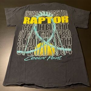 Cedar Point Raptor Ride Stats Shirt – Black – Size Medium
